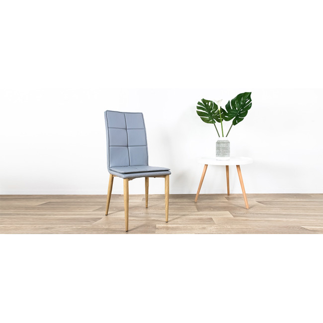 Lot de 4 chaises en simili gris Pietro - Prix fou !