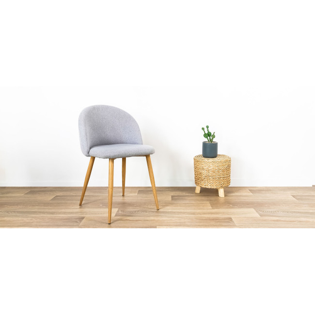 Chaise scandinave en tissu gris - Rossi