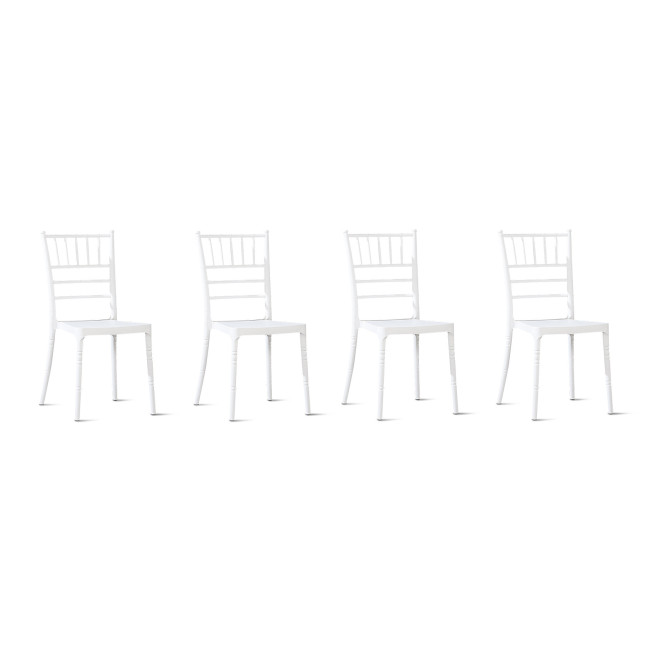 Lot de 4 chaises baroques blanches Napoléon - Offre Imbattable !