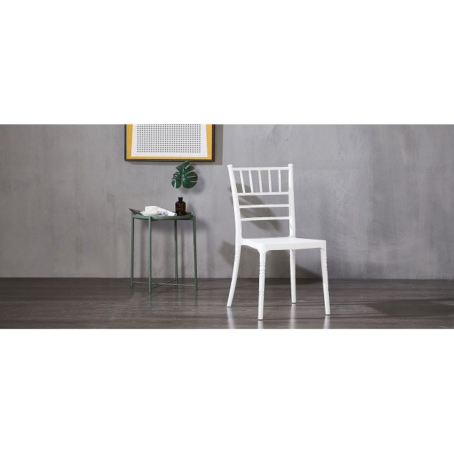 Lot de 4 chaises baroques blanches Napoléon - Offre Imbattable !