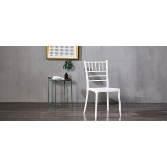 Lot de 4 chaises baroques blanches Napoléon - Offre Imbattable !