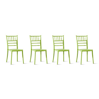 Lot de 4 chaises vertes Napoléon - Stocks limités