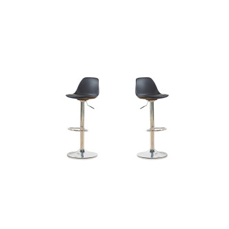 Lot de 2 tabourets de bar rotatifs noirs Eski |Designetsamaison