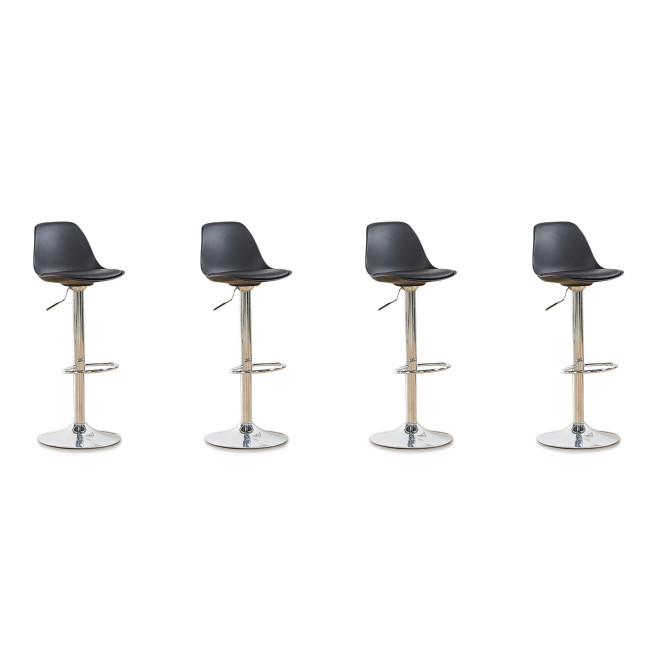 Lot de 4 tabourets noirs réglables Deki - Offre Exclusive