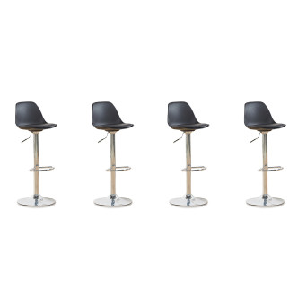 Lot de 4 tabourets noirs réglables Deki - Offre Exclusive