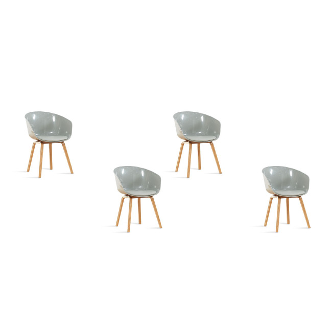 Lot de 4 chaises scandinaves grises laquées Vali - Meilleur Prix du Web