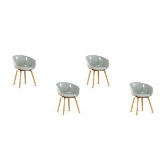 Lot de 4 chaises scandinaves grises laquées Vali - Meilleur Prix du Web