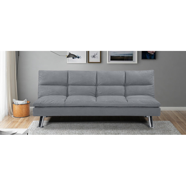 Banquette 3 places en microfibre gris - Vanan 