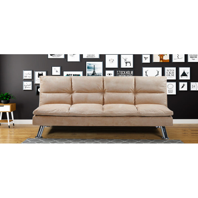 Clic clac 3 places en microfibre beige Vanan – Offre imbattable !