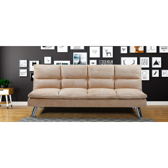 Clic clac 3 places en microfibre beige Vanan – Offre imbattable !