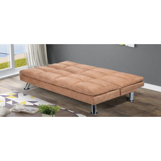 Banquette 3 places convertible en microfibre marron – Vanan