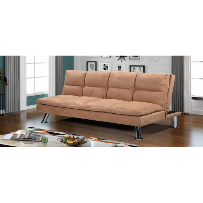 Banquette 3 places convertible en microfibre marron – Vanan