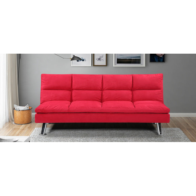 Clic clac 3 places en microfibre rouge –  Vanan 