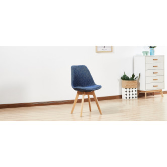 Chaise scandinave en tissu patchwork – Bjorn
