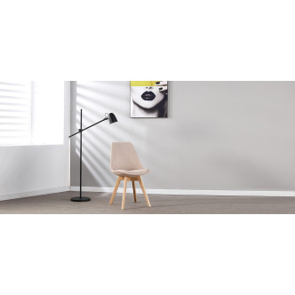 Lot de 4 chaises scandinaves en tissu beige - Bjorn