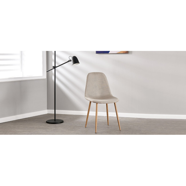 Chaise scandinave en tissu beige Ela – Offre discount 