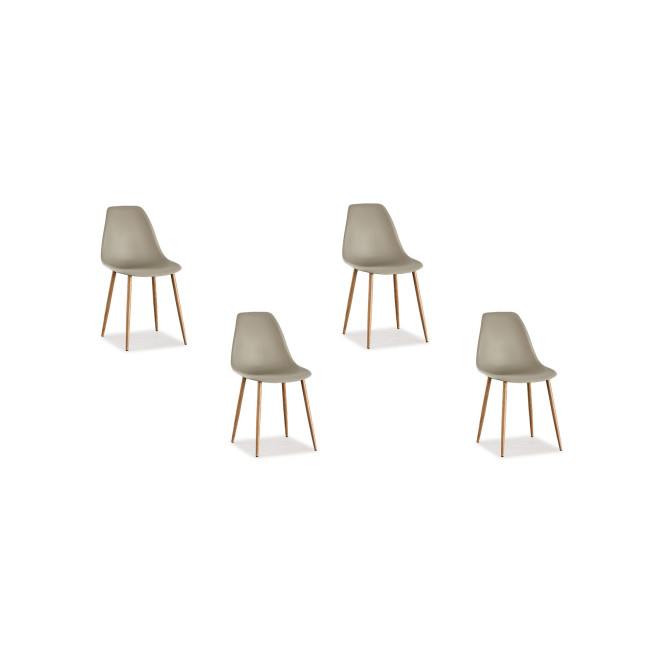 Lot de 4 chaises scandinaves beiges Ela - Prix Choc