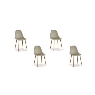 Lot de 4 chaises scandinaves beiges Ela - Prix Choc
