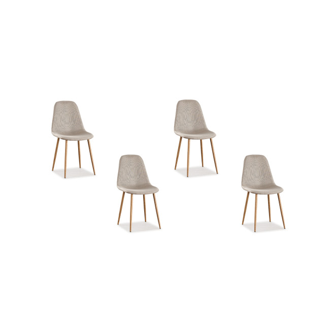 Lot de 4 chaises nordiques beiges en tissu Ela – Derniers stocks disponibles