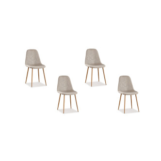 Lot de 4 chaises nordiques beiges en tissu Ela – Derniers stocks disponibles