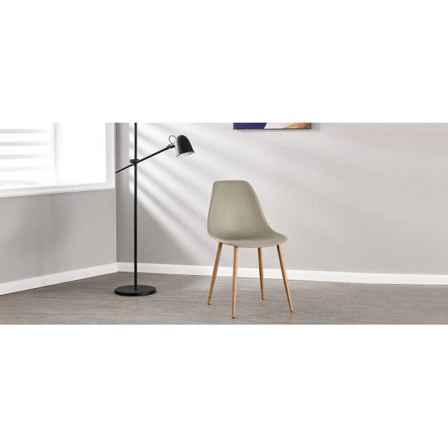 Lot de 6 chaises scandinaves beiges - Ela