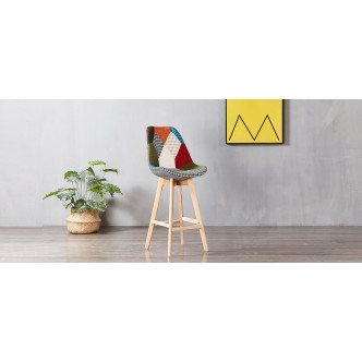 Tabouret de bar en tissu patchwork Gotteborg - Tendance Scandinave