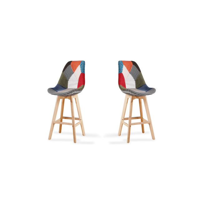 2 tabourets de bar en tissu patchwork Gotteborg - Stocks limités !