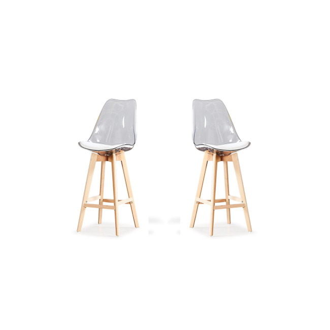 Lot de 2 tabourets scandinaves transparents - Gotteborg