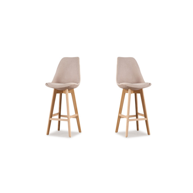 Lot de 2 tabourets de bar en tissu beige - Gotteborg