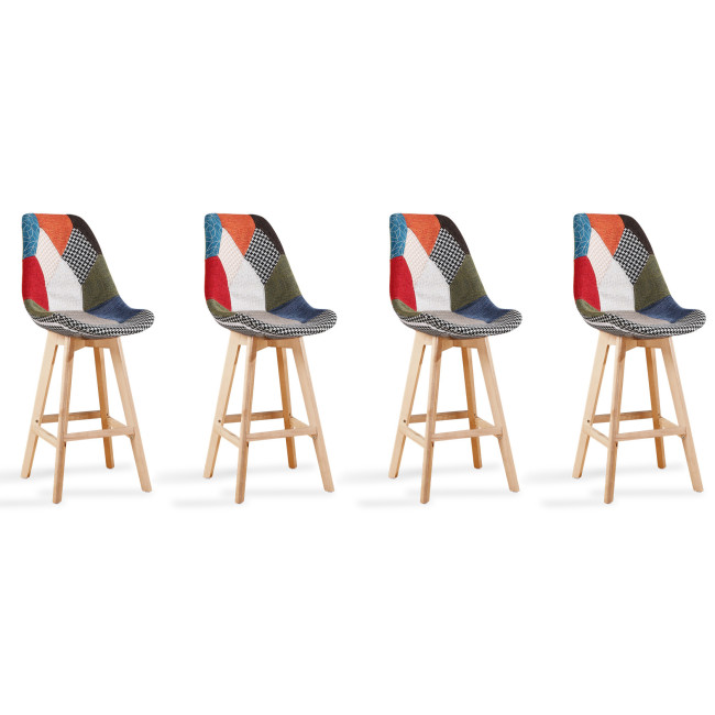 Lot de 4 tabourets scandinaves patchwork - Gotteborg