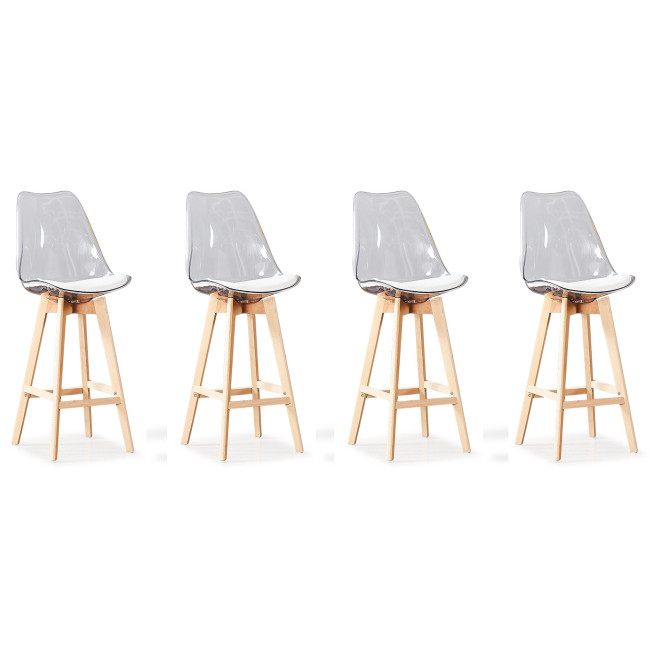 Lot de 4 tabourets scandinaves transparents Gotteborg |Prix dingue
