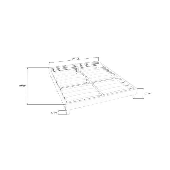 Lit simili noir avec sommier intégré  – Nocta