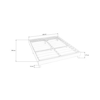 Lit simili noir avec sommier intégré  – Nocta