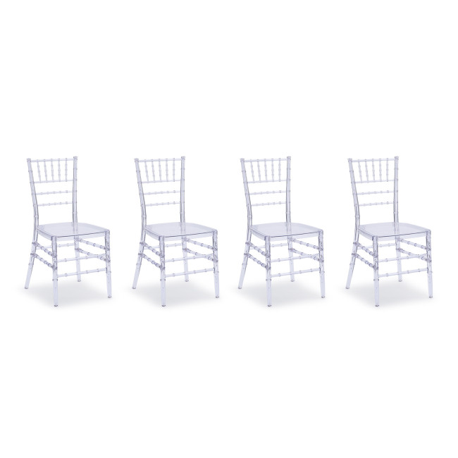 4 chaises transparentes en polycarbonate - Napoléon