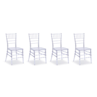 4 chaises transparentes en polycarbonate - Napoléon