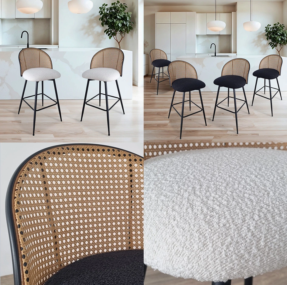 Le rotin et le tissu bouclette